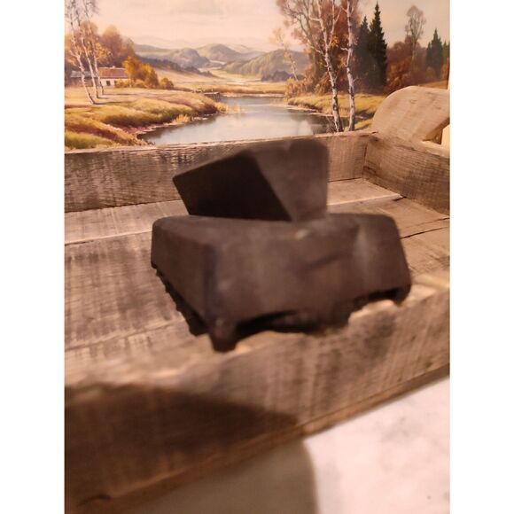 Antique Hand-Carved Sycamore Wood Printing Block Floral Design Folk Art Decor - Picture 5 of 7